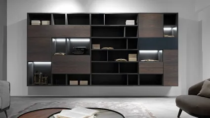 Edis N20 suspended bookcase in wood and matt lacquer by Fimar