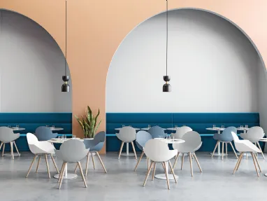 Chair Cookie Wooden Legs with polypropylene shell and solid Natural Beech legs by Infiniti.