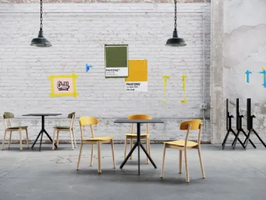 Feluca Organic chair in polypropylene with wooden frame by Infiniti.