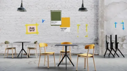 Feluca Organic chair in polypropylene with wooden frame by Infiniti.