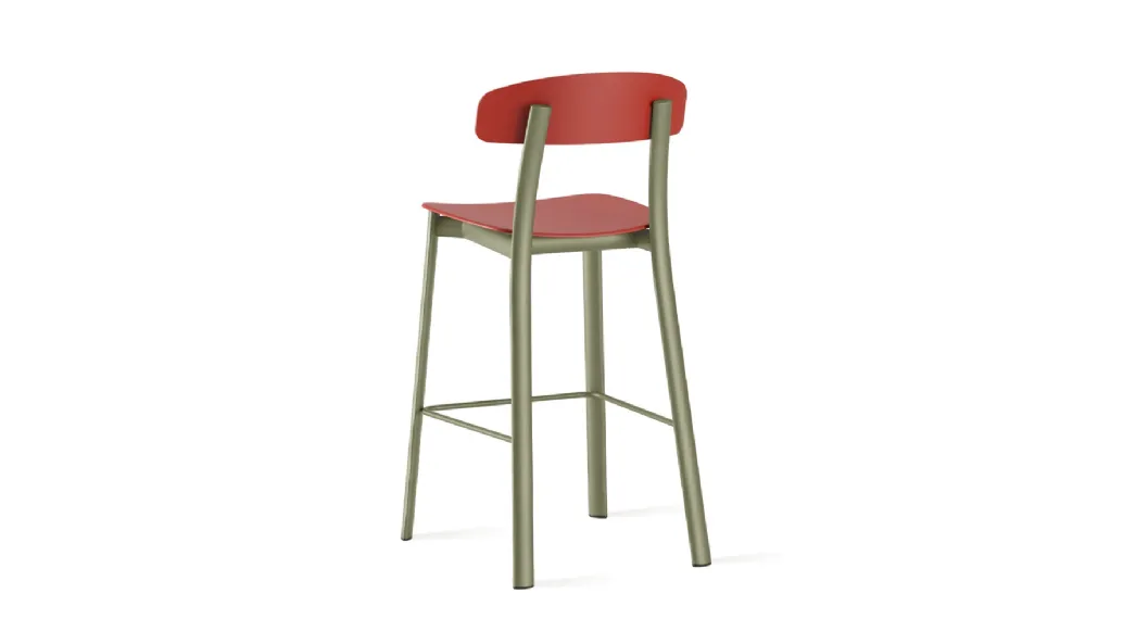 Feluca Pop Kitchen stool in polypropylene with metal frame by Infiniti.