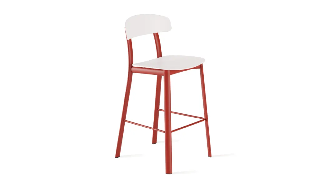 Feluca Pop Kitchen stool in polypropylene with metal frame by Infiniti.