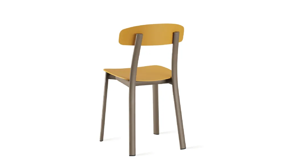 Feluca Pop chair in polypropylene and steel by Infiniti.