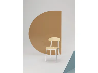 Feluca Wood Chair in Ash with steel frame by Infiniti.