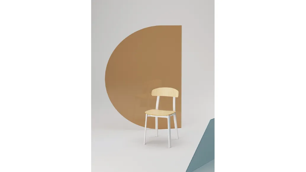 Feluca Wood Chair in Ash with steel frame by Infiniti.