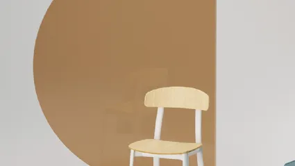 Feluca Wood Chair in Ash with steel frame by Infiniti.