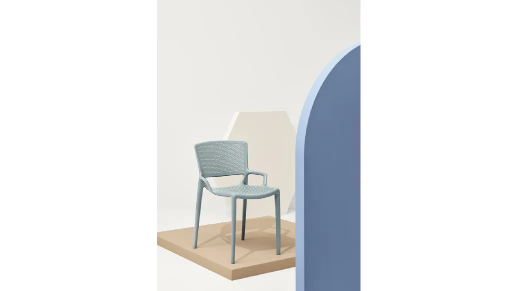 Fiorellina Chair with Perforated Seat and Back in Infiniti's Polypropylene