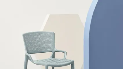 Fiorellina Chair with Perforated Seat and Back in Infiniti's Polypropylene