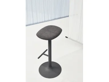 Flink stool with padded fabric seat and steel base by Infiniti.