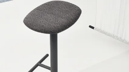 Flink stool with padded fabric seat and steel base by Infiniti.