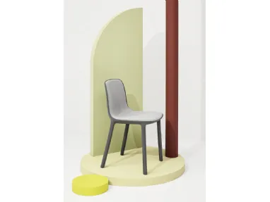 Freya chair in polypropylene with shell internally upholstered in Infiniti fabric.