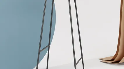 Klejn stool with faux leather seat and steel rod base by Infiniti.