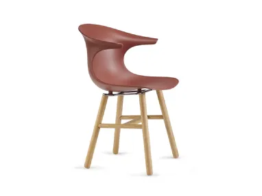 Loop Mono Retro chair with polypropylene shell and Natural Oak legs by Infiniti.