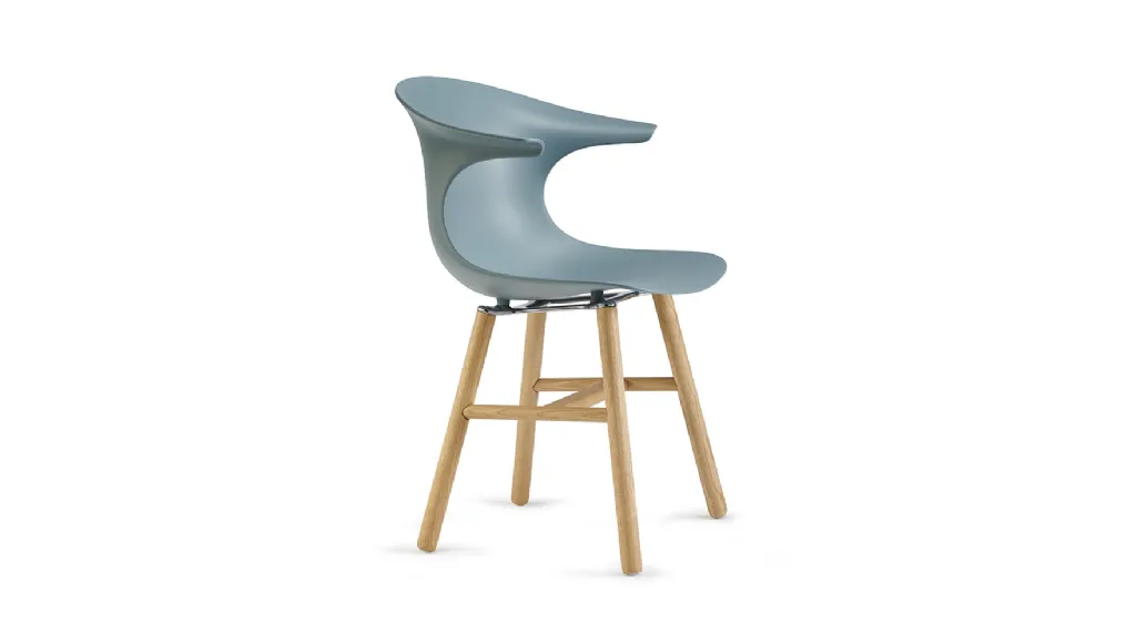 Loop Mono Retro chair with polypropylene shell and legs in Natural Oak by Infiniti.