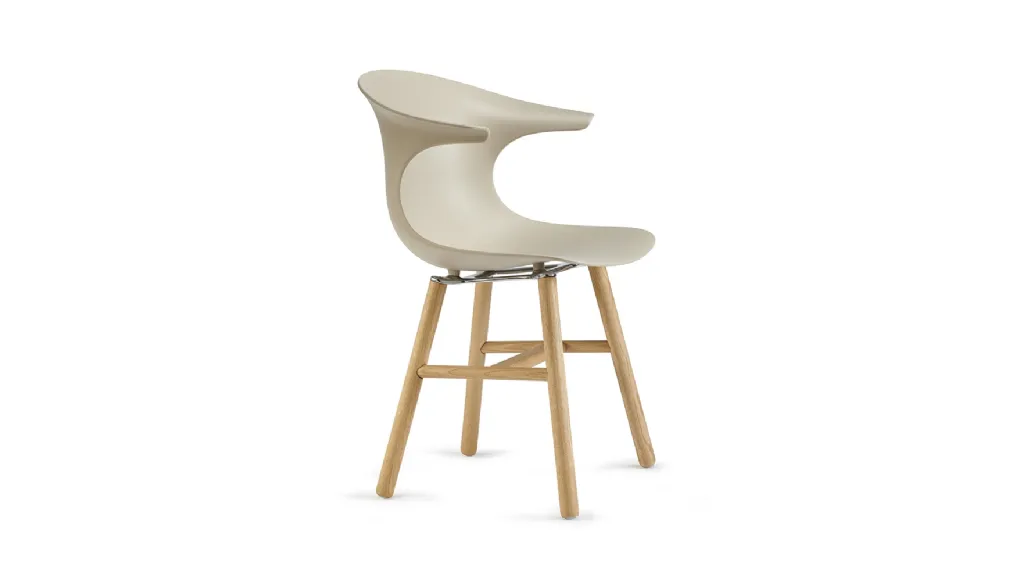 Loop Mono Retro chair with polypropylene shell and Natural Oak legs by Infiniti.