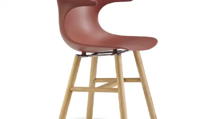 Loop Mono Retro chair with polypropylene shell and Natural Oak legs by Infiniti.