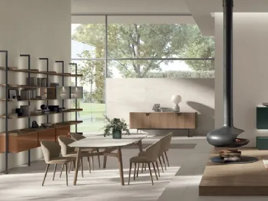 Meryl chair in fabric and wood by Tomasella