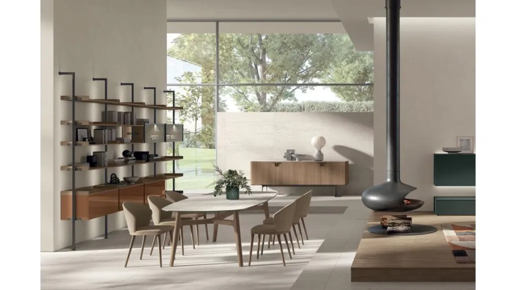 Meryl chair in fabric and wood by Tomasella