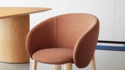 Nebula Wood chair in fabric by Miniforms.