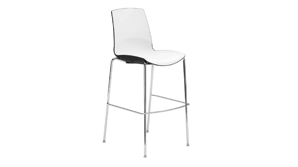 Now 4 Legs stool in polypropylene and chromed steel by Infiniti