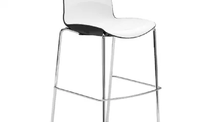 Now 4 Legs stool in polypropylene and chromed steel by Infiniti