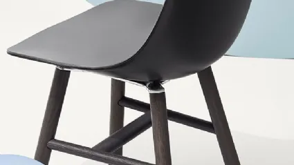 Pure Loop Binuance Retro chair with Grey Slate and Carbon Black polypropylene shell with a Black painted Oak base by Infiniti.