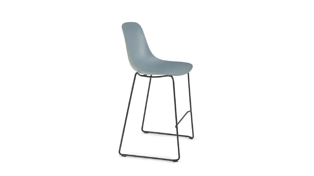 Pure Loop Mono Kitchen stool with polypropylene shell and tubular steel frame by Infiniti.