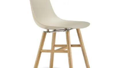 Pure Loop Mono Retro chair with polypropylene shell and legs in Natural Oak by Infiniti.