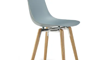 Pure Loop Mono Wooden Legs Chair with polypropylene shell and solid Natural Beech legs.