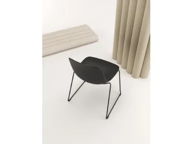 Pure Loop Mono Sled Chair with polypropylene shell and steel base by Infiniti.