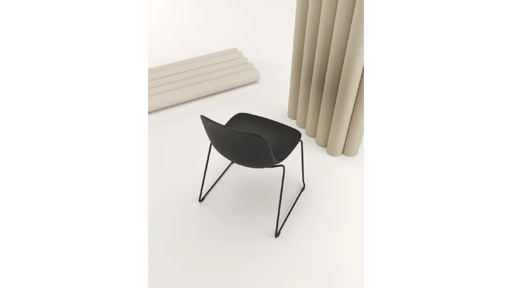 Pure Loop Mono Sled Chair with polypropylene shell and steel base by Infiniti.