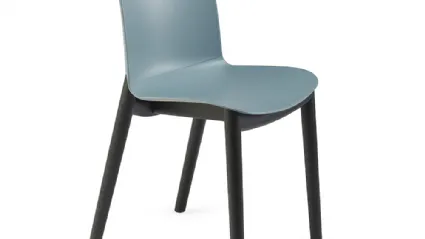 Chair Relief with wooden legs, polypropylene seat and solid ash legs stained in Infiniti Black.