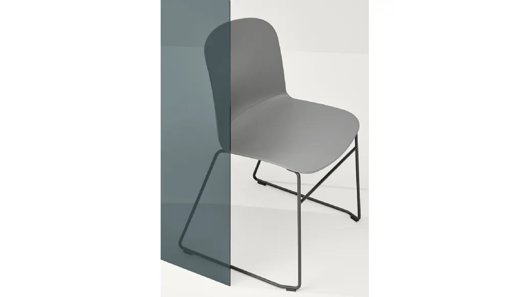 Relief Sled chair in polypropylene with steel sled base by Infiniti.