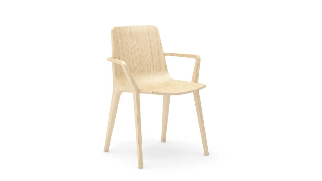 Armchair Seame 4 Legs in Natural Oak by Infiniti.