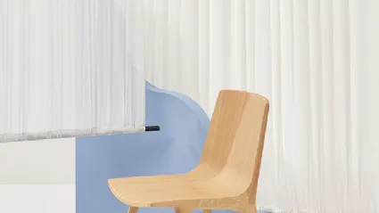 Chair Seame 4 Legs in Natural Oak by Infiniti