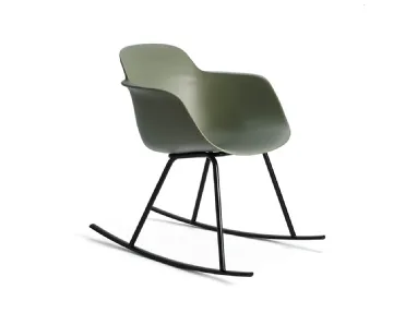 Sicla Rocking rocking chair with polypropylene shell and steel base by Infiniti.