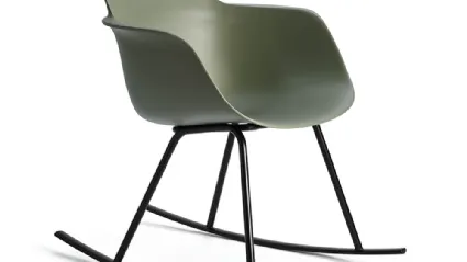 Sicla Rocking rocking chair with polypropylene shell and steel base by Infiniti.