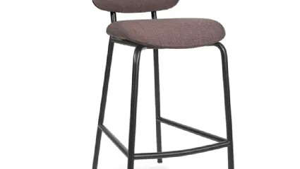 Round stool Fat Kitchen in padded fabric with steel structure by Infiniti