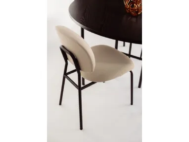 Round Fat chair in padded fabric and steel structure with or without armrests by Infiniti.