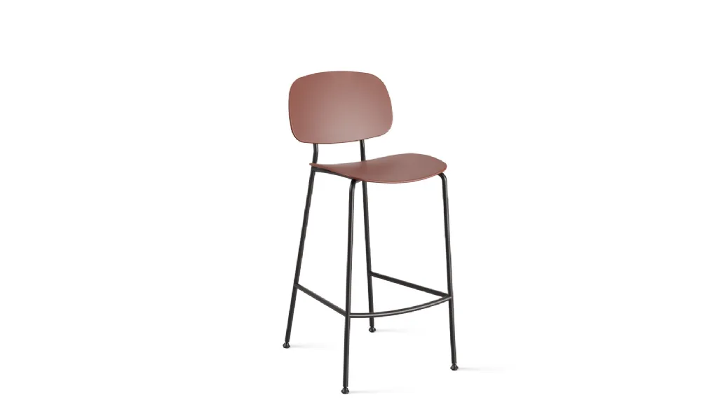 Round Pop Kitchen stool in polypropylene with steel frame by Infiniti.