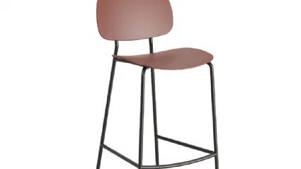 Round Pop Kitchen stool in polypropylene with steel frame by Infiniti.