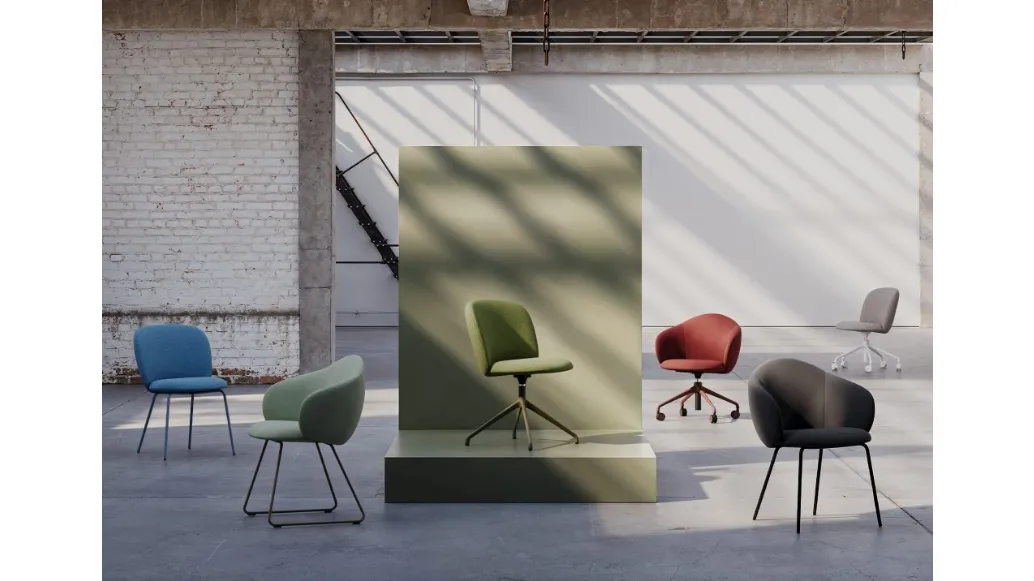 Chair Volta in padded fabric by Infiniti