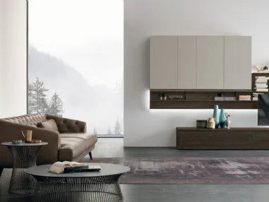 Tomasella's Atlante UNIT AT112 wall unit in matte sandy material.