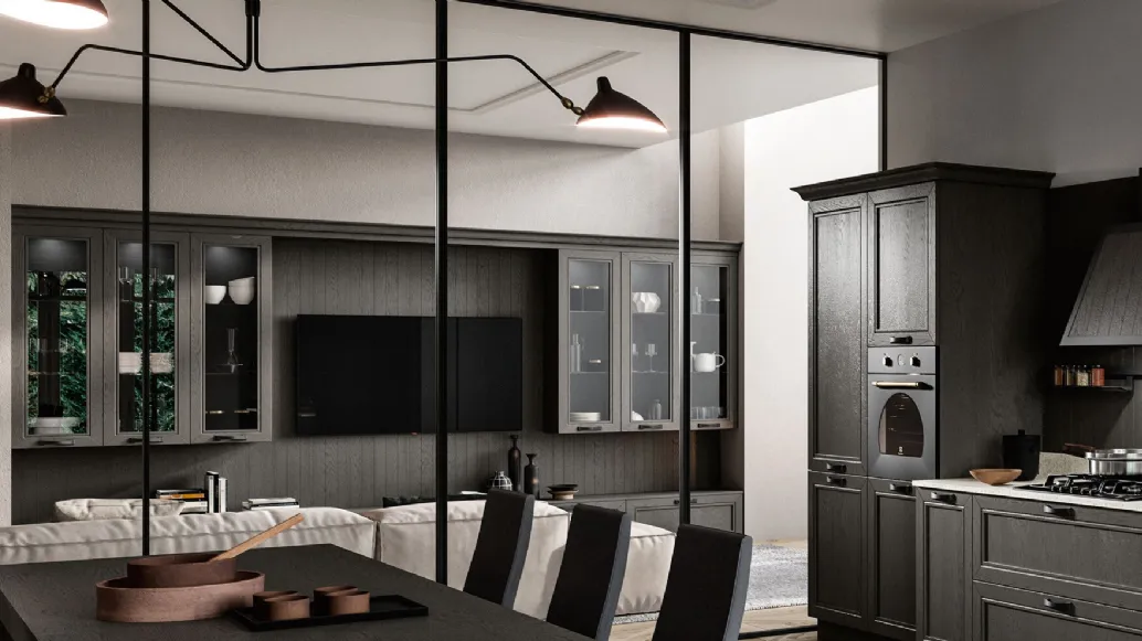 Living Opera solid ash wall unit by Arredo3.