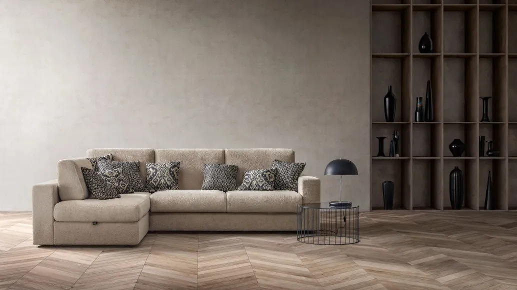 Sofa bed with chaise longue Cliff by Samoa