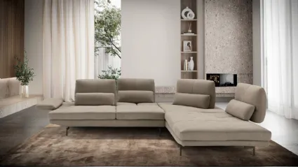 Le Bambole corner sofa in fabric by Franco Ferri
