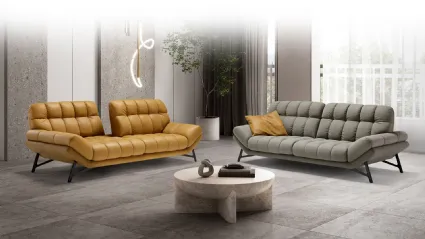 Spiga linear leather lounge by Franco Ferri