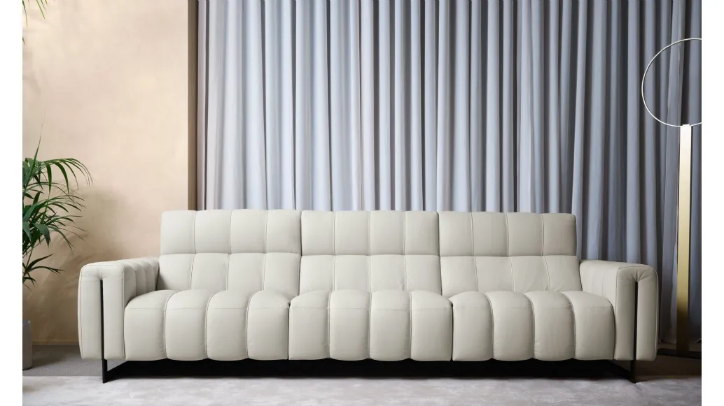 Genesis leather relaxation sofa by Franco Ferri