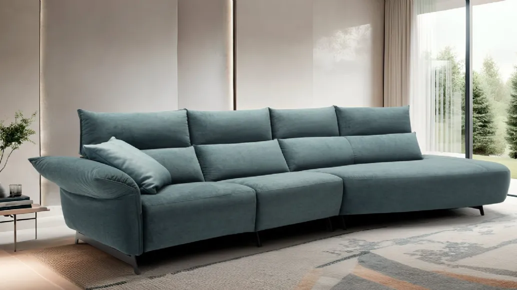 Relax sofa with Levi Light peninsula by Franco Ferri.
