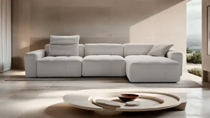 Sofa with peninsula Quadra by Franco Ferri